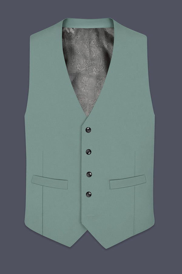 Verde-Korean Spanish Green 4-Way Stretch Wrinkle-Free Wool Rich Waistcoat