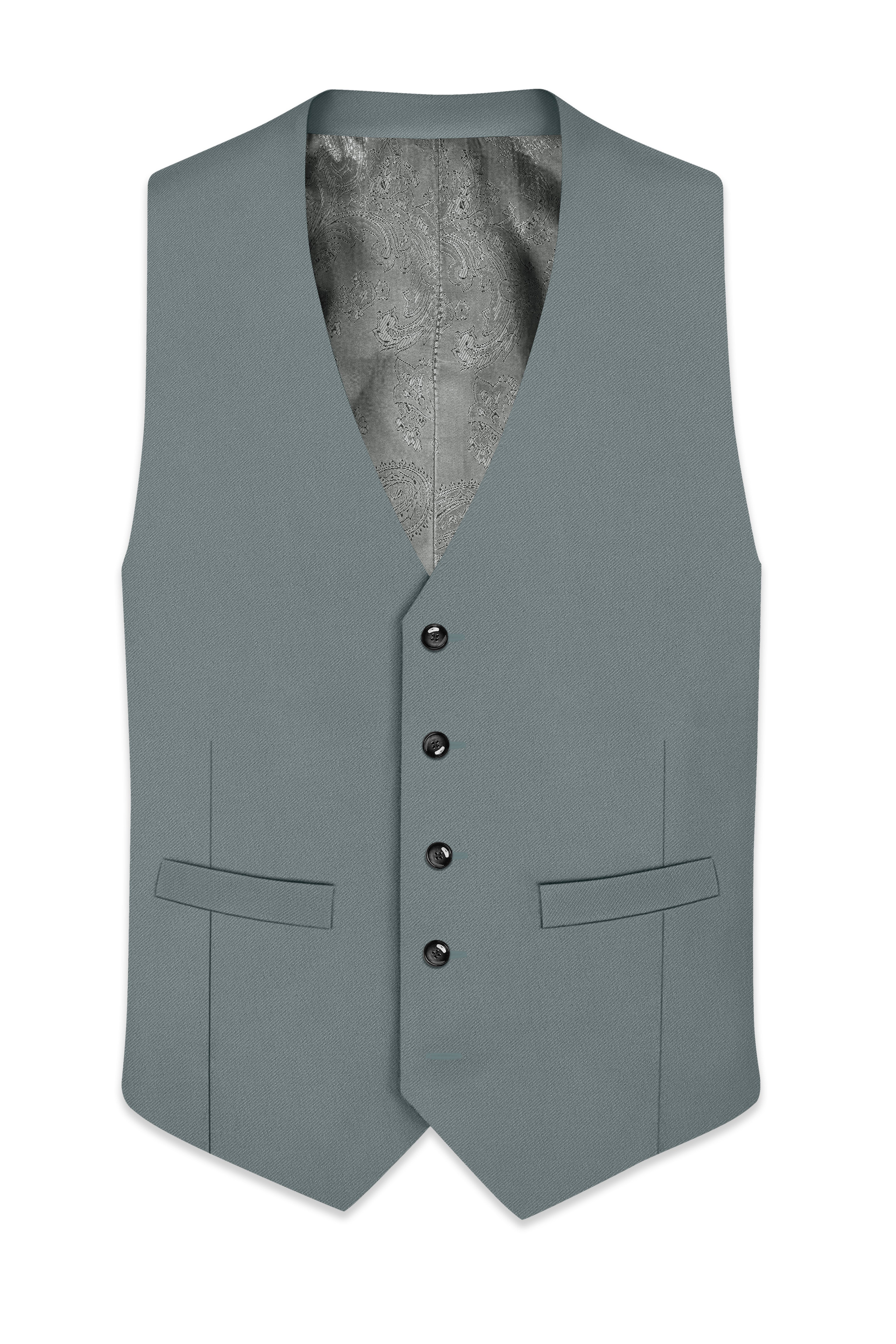 Flexaro-Korean Abbey gray 4-Way Stretch Wrinkle-Free Wool Rich Waistcoat