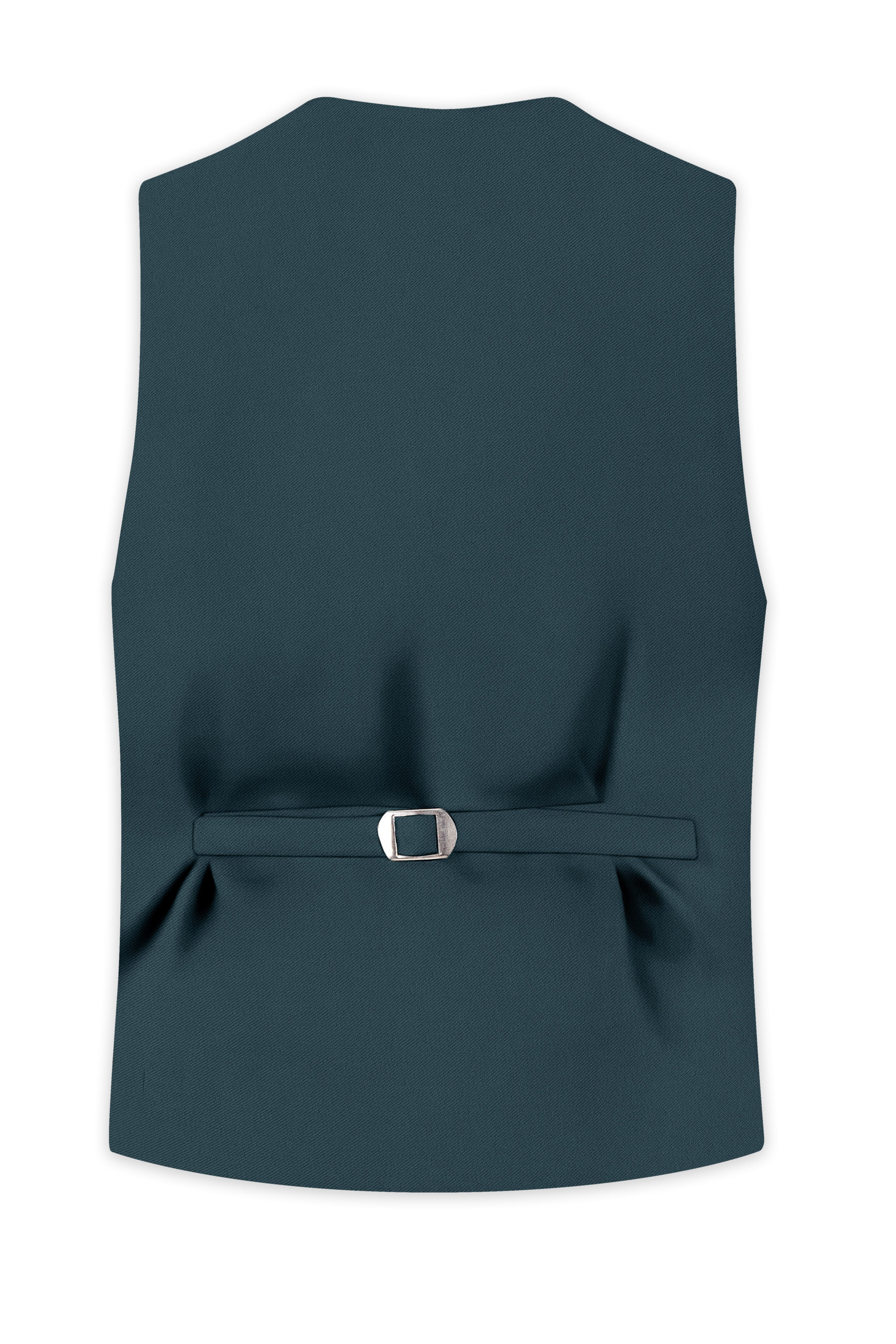 Navaro-Korean Gable Blue 4-Way Stretch Wrinkle-Free Fluid Drape Fabric Waistcoat