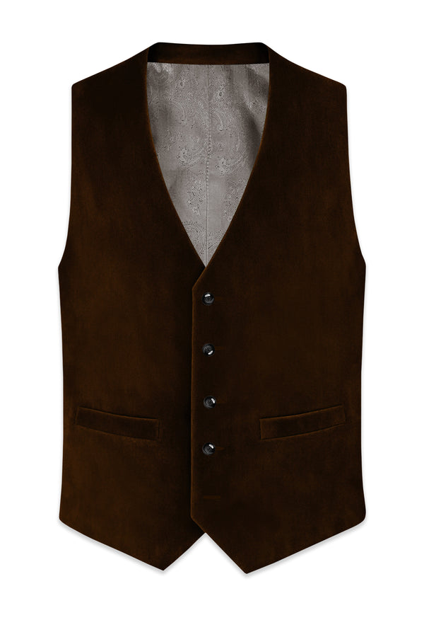 Torvex-Creole Brown Velvet Waistcoat