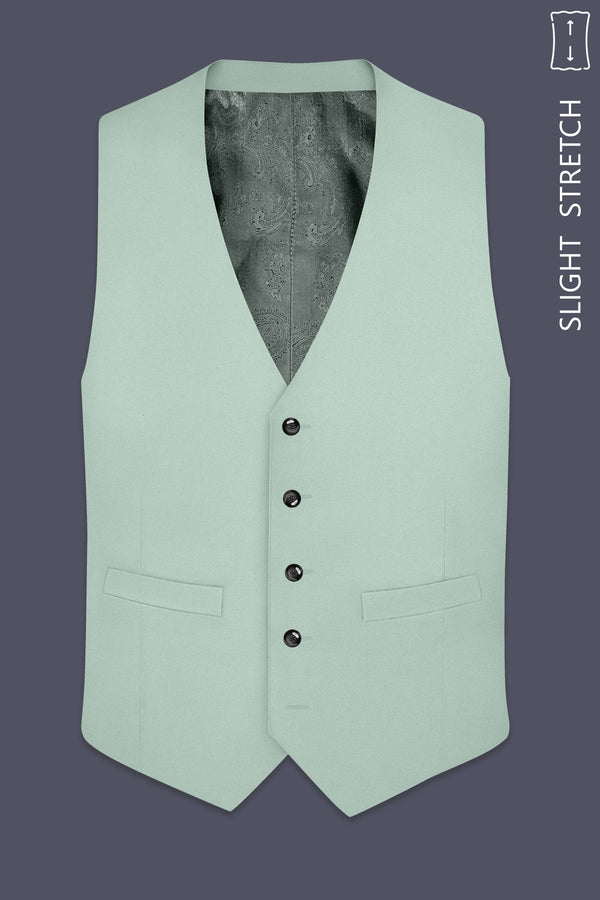 Umbra-Shadow Green Slight Stretch Subtle Sheen Poly-Viscose Waistcoat