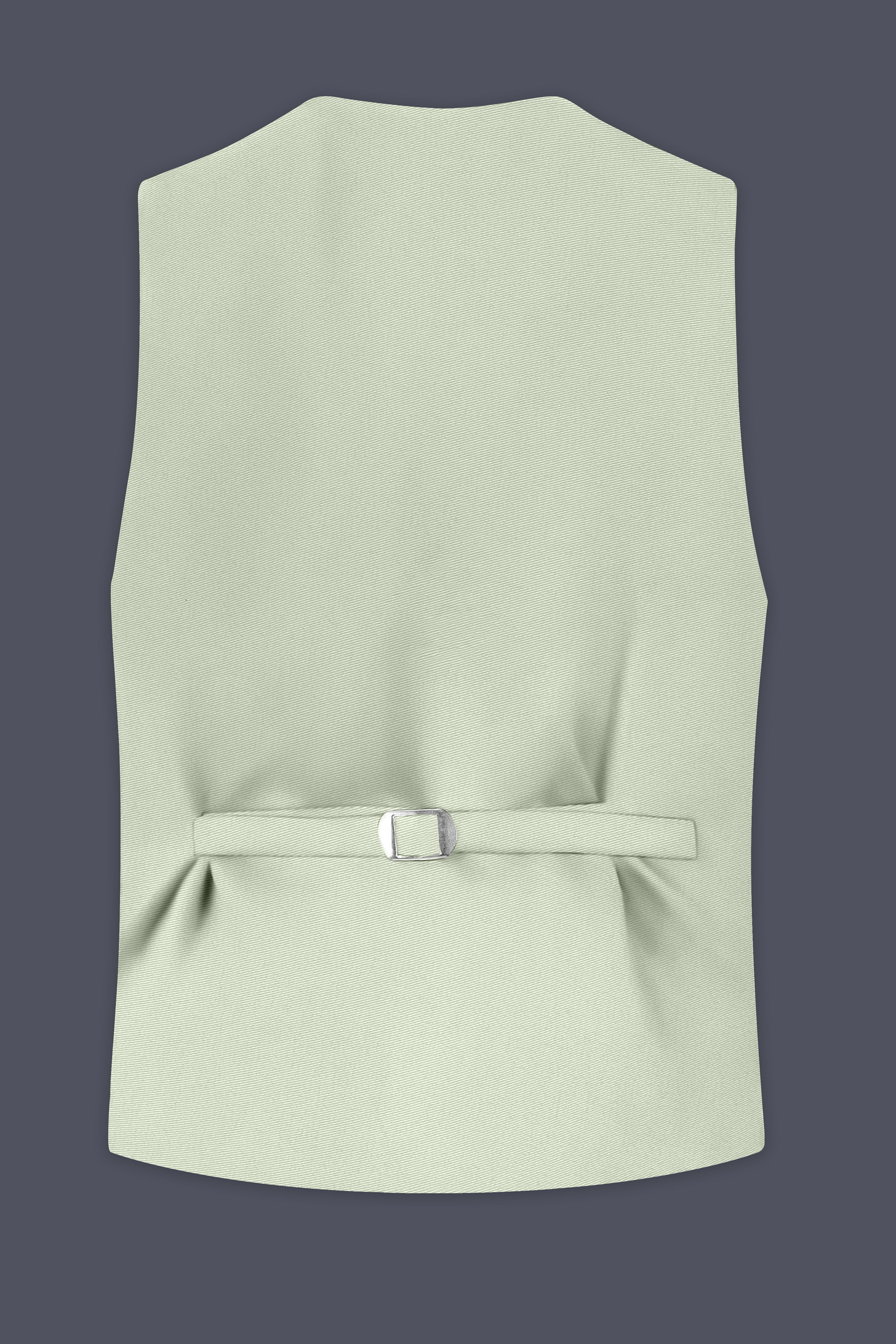 Breeze-Mint Green Slight Stretch Subtle Sheen Poly-Viscose Waistcoat