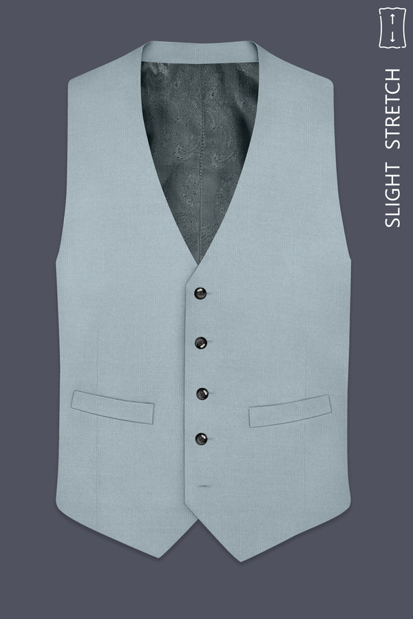 Valtor-Pewter Gray Wool Rich Slight Stretch Waistcoat
