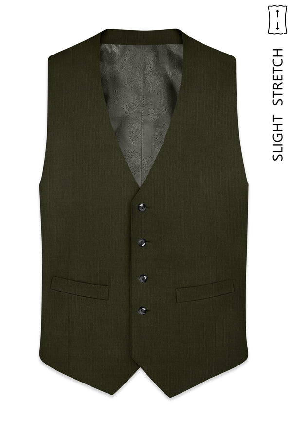 Mossley-Rangoon Green Wool Rich Slight Stretch Waistcoat