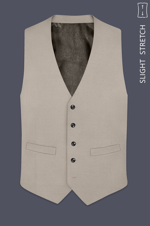 Sterling-Martini Cream Wool Rich Slight Stretch Waistcoat