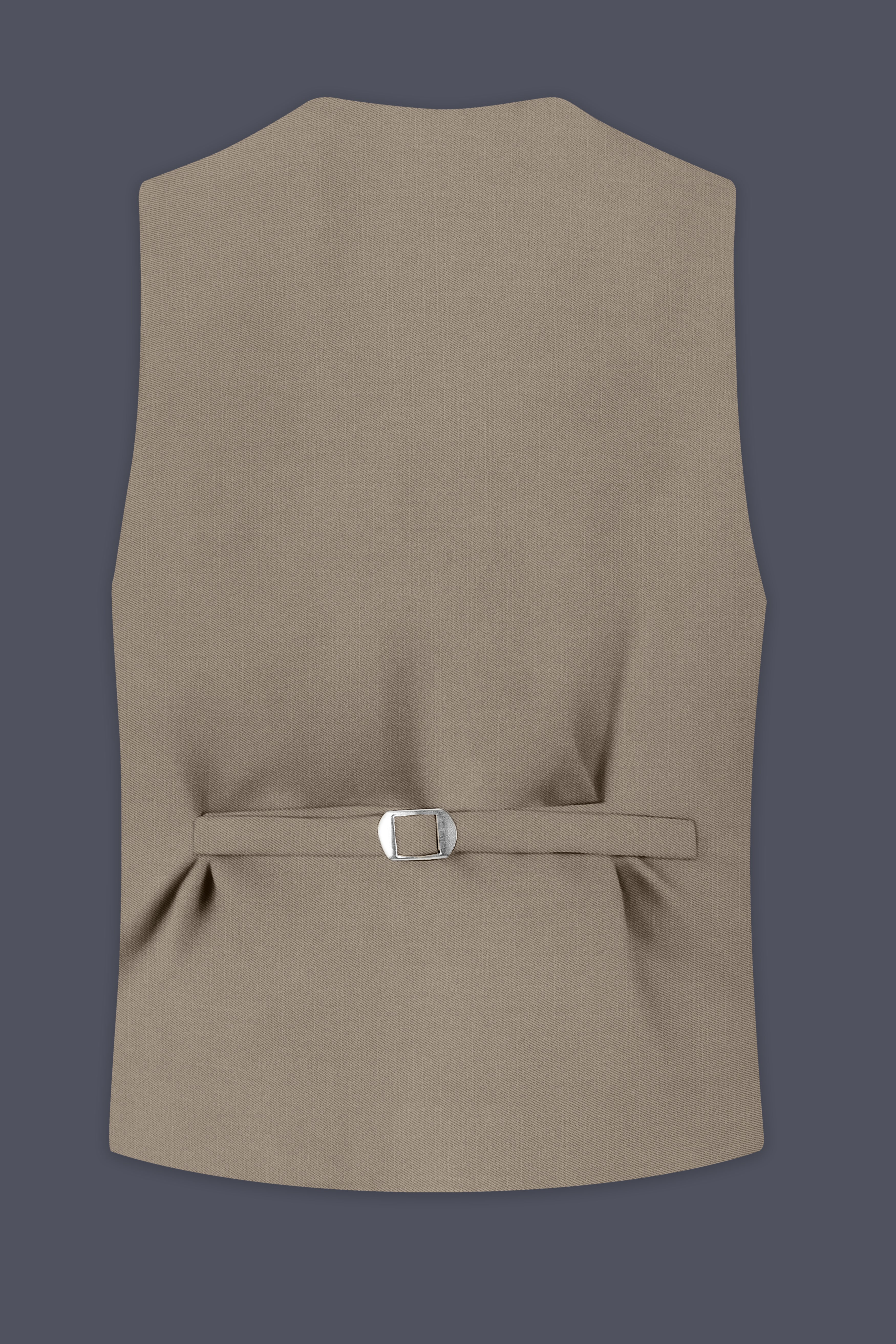 Umber-Stonewall Brown Wool Rich Slight Stretch Waistcoat