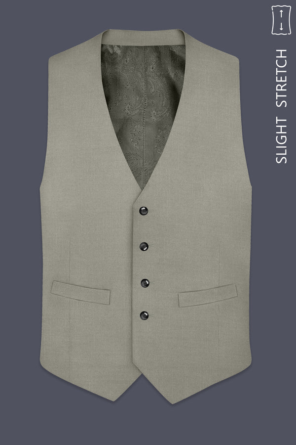 Viridian-Bandicoot Green Wool Rich Slight Stretch Waistcoat