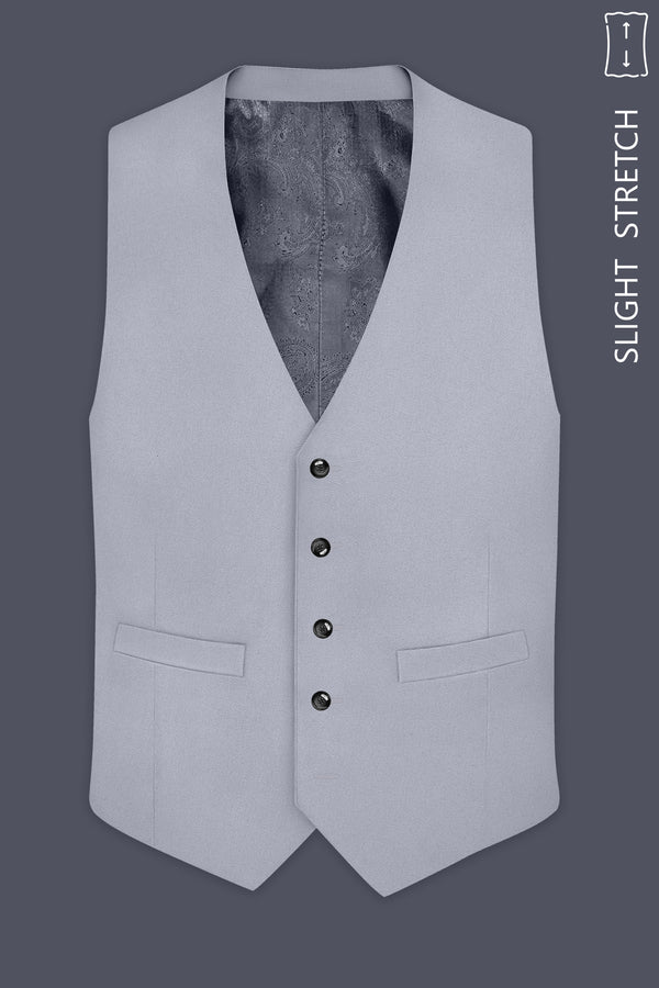 Ashvaro-Manatee Gray Slight Stretch Subtle Sheen Poly-Viscose Waistcoat