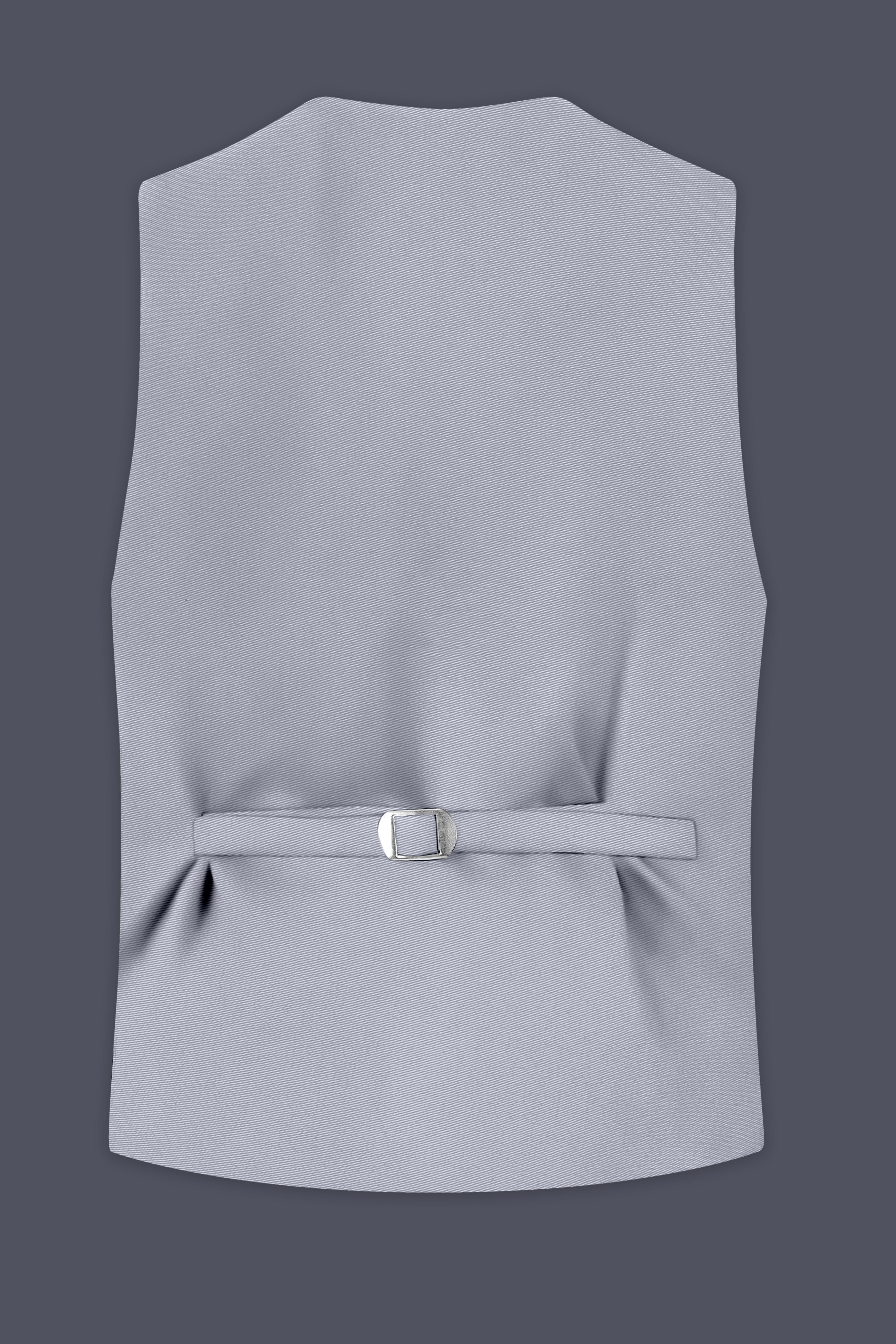 Ashvaro-Manatee Gray Slight Stretch Subtle Sheen Poly-Viscose Waistcoat