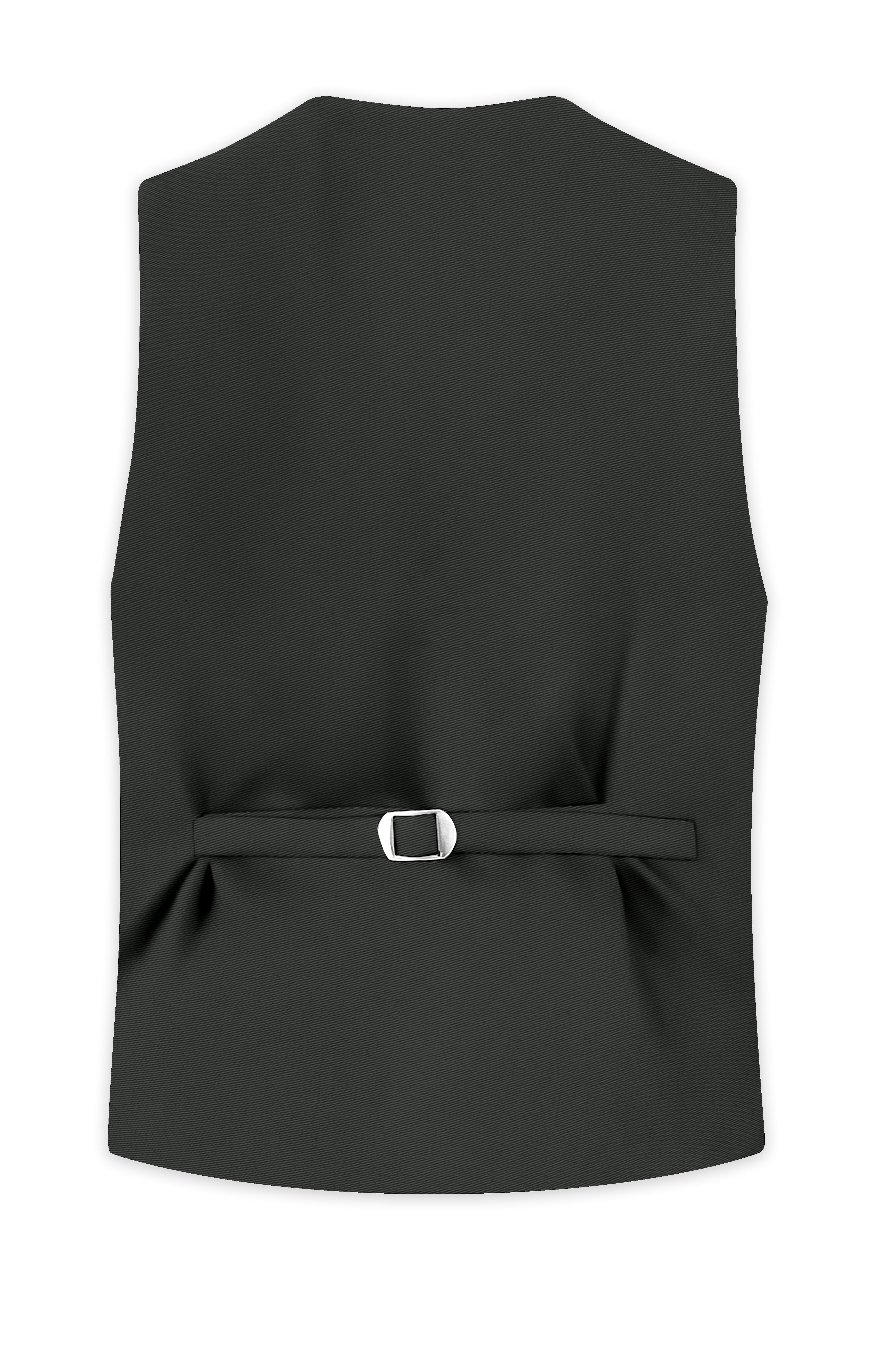 Emeron-Seaweed Green Slight Stretch Subtle Sheen Poly-Viscose Waistcoat