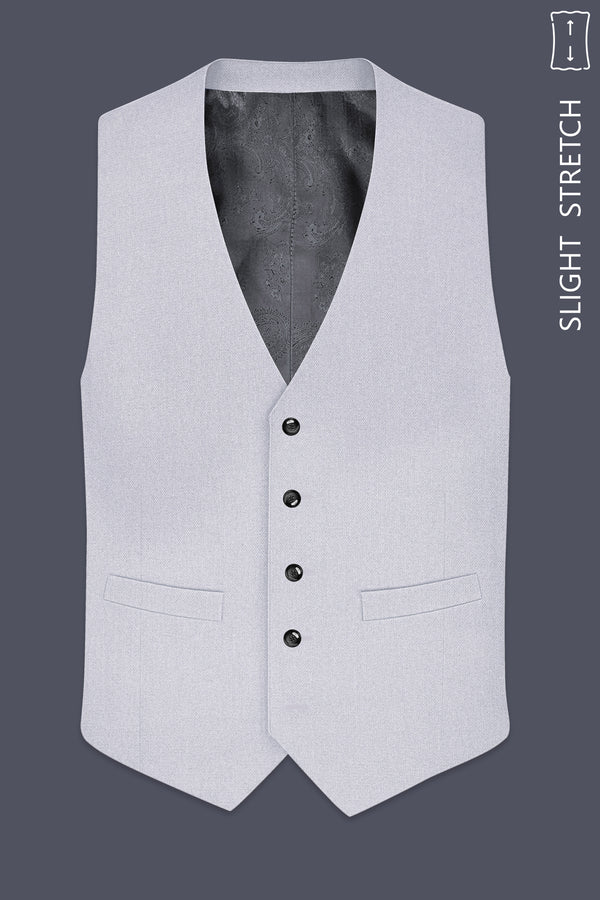 Prism-Chalice Gray Diamond Textured Wool Rich Slight Stretch Waistcoat