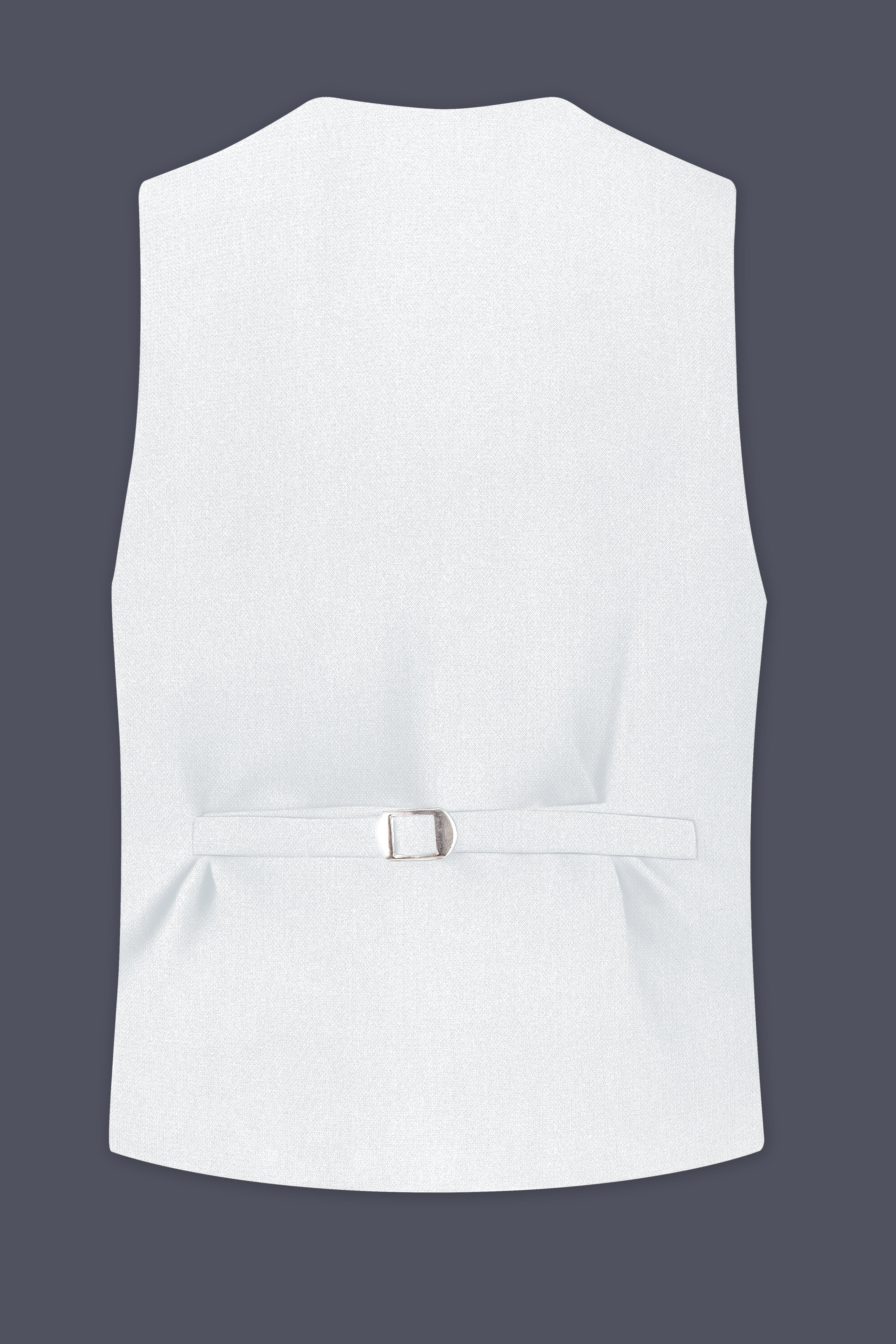 Sterling-Bright White Diamond Textured Wool Rich Slight Stretch Waistcoat