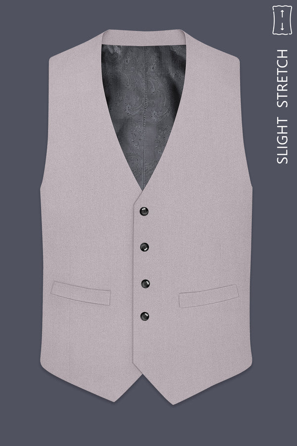 Regent-Noble Gray Diamond Textured Wool Rich Slight Stretch Waistcoat