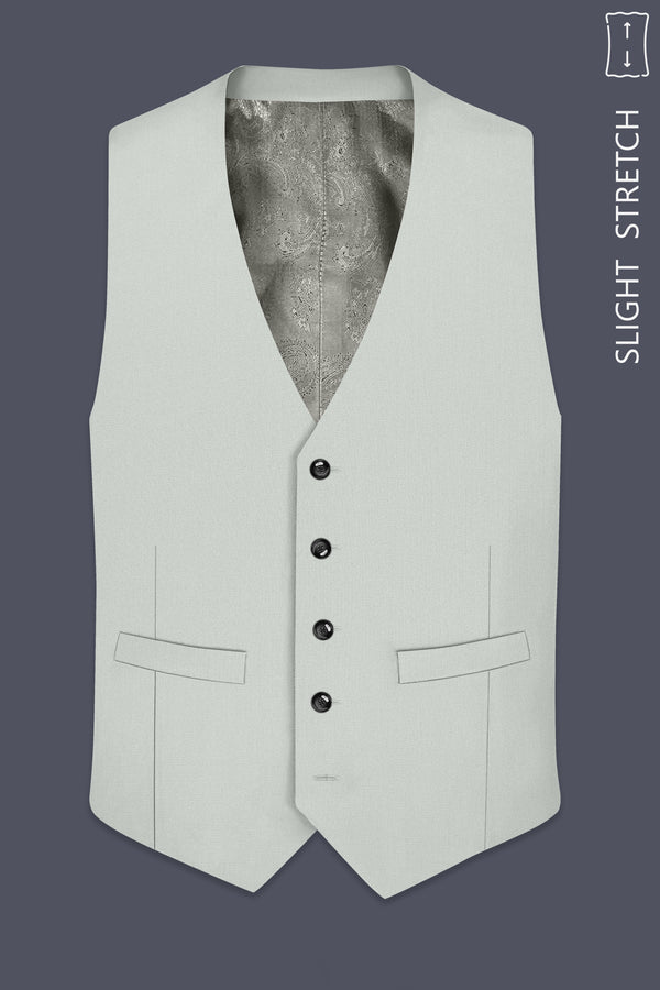 Regent-Noble Gray Diamond Textured Wool Rich Slight Stretch Waistcoat