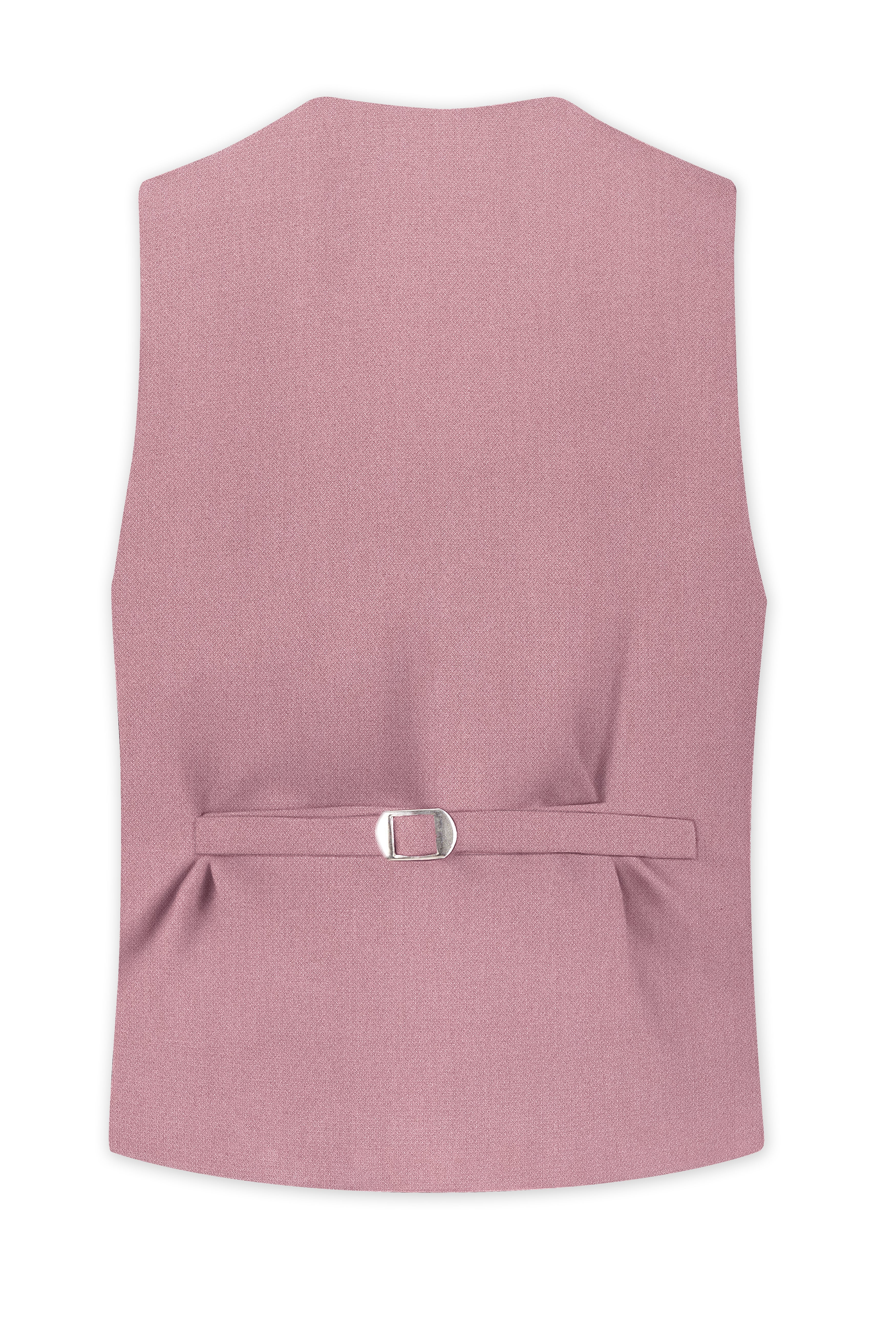 Aurore-Brandy Rose Pink Diamond Textured Wool Rich Slight Stretch Waistcoat