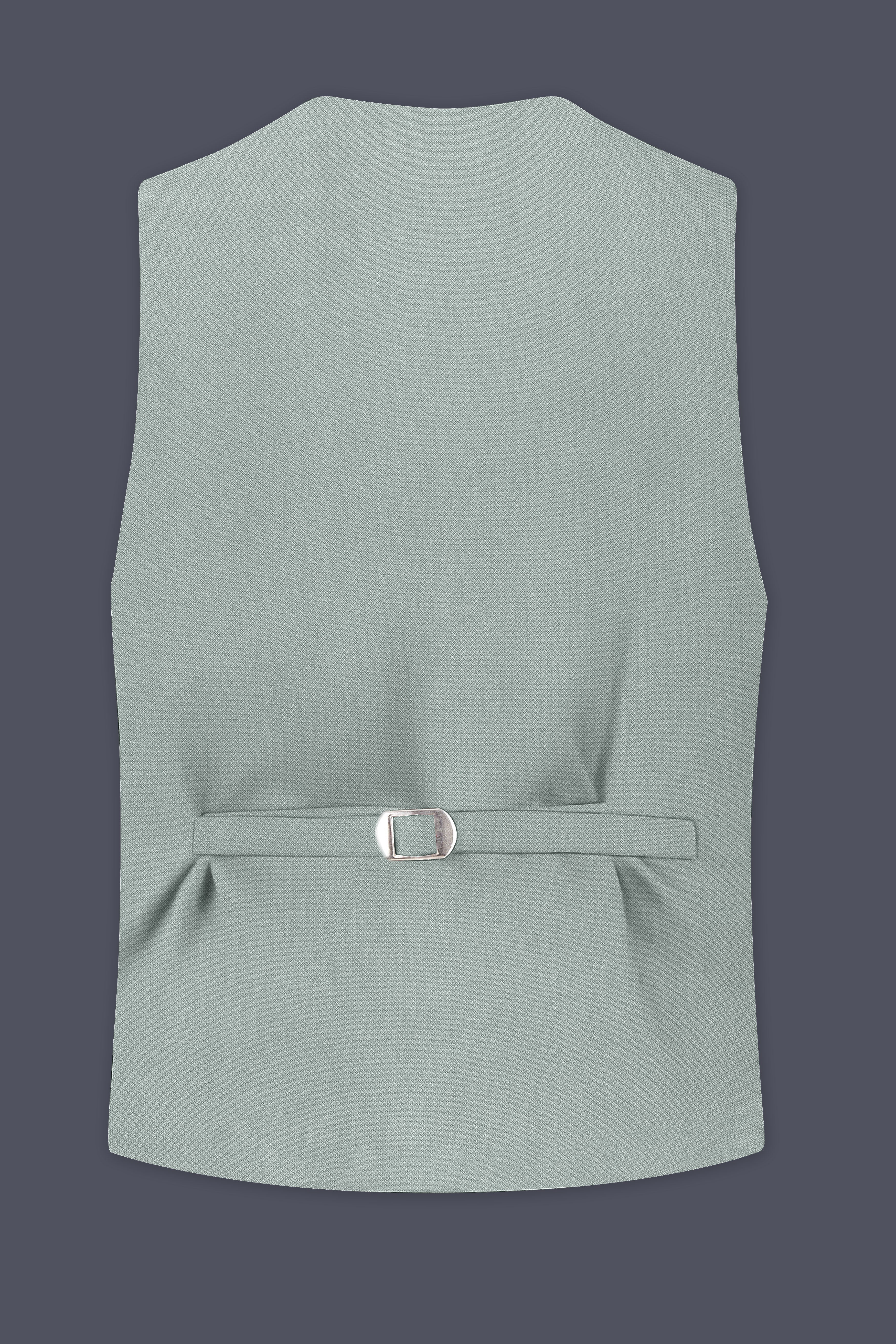 Sylvan-Cascade Green Diamond Textured Wool Rich Slight Stretch Waistcoat