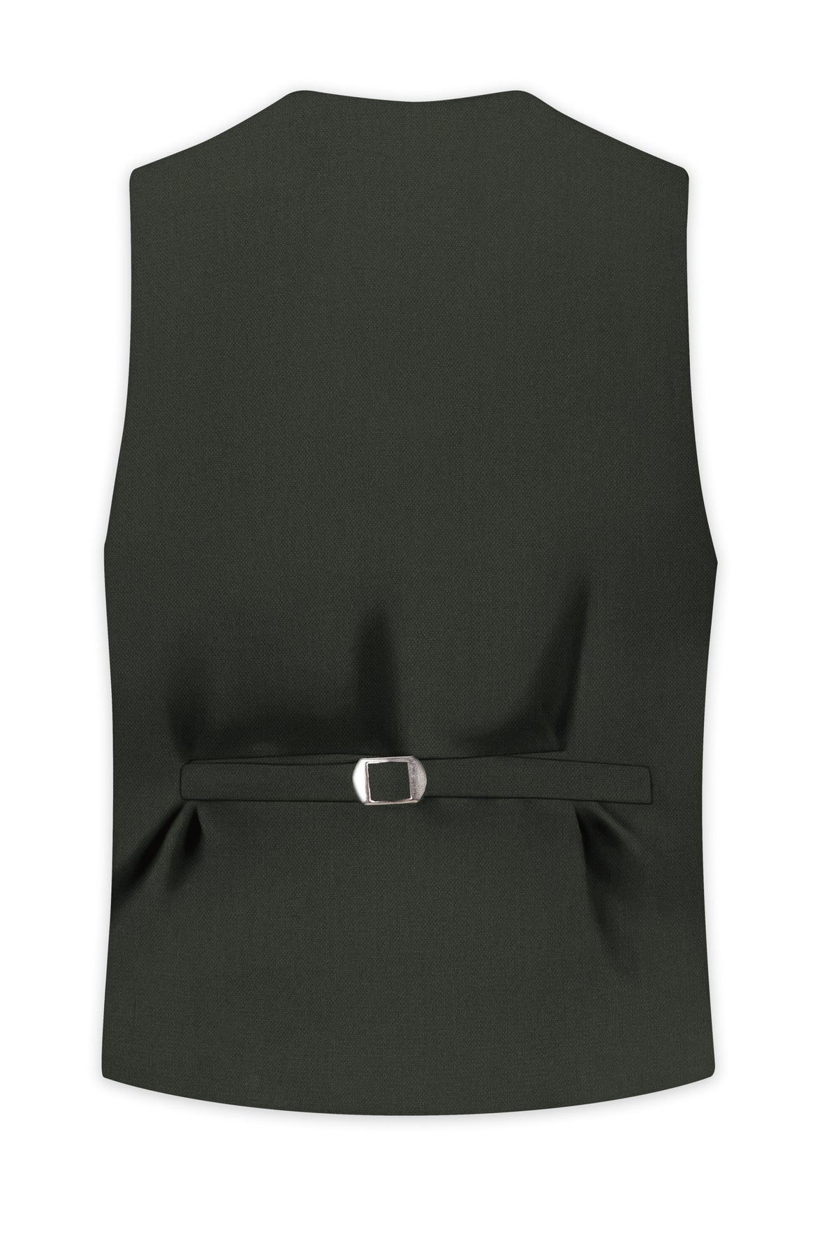 Velaro-Rangoon Green Diamond Textured Wool Rich Slight Stretch Waistcoat