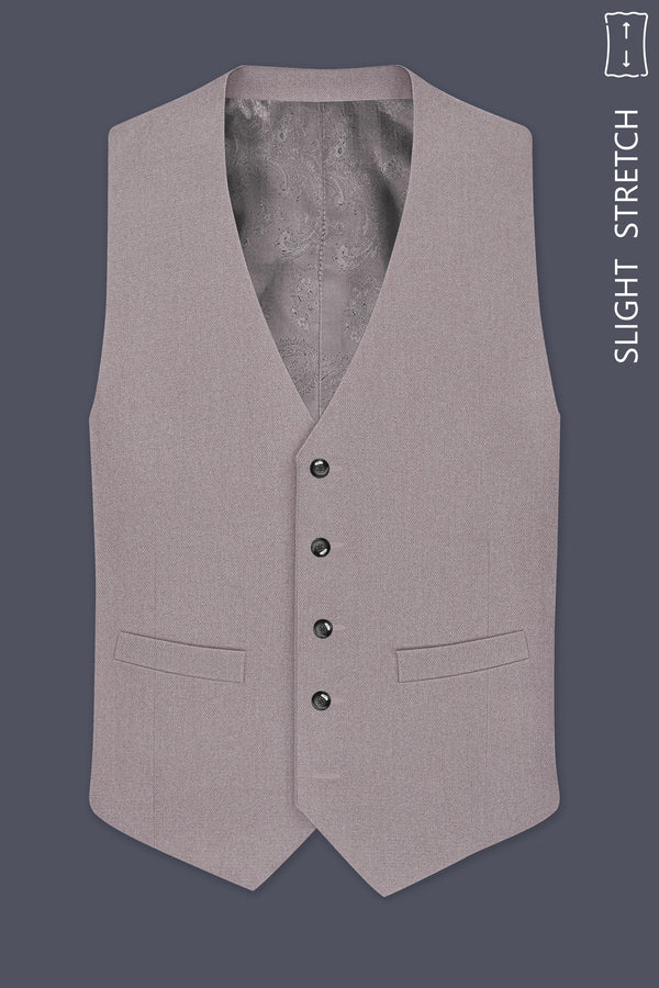 Helix-Fossil Gray Diamond Textured Wool Rich Slight Stretch Waistcoat