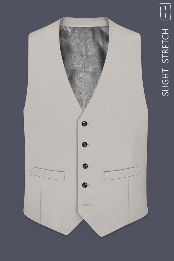 Helix-Fossil Gray Diamond Textured Wool Rich Slight Stretch Waistcoat