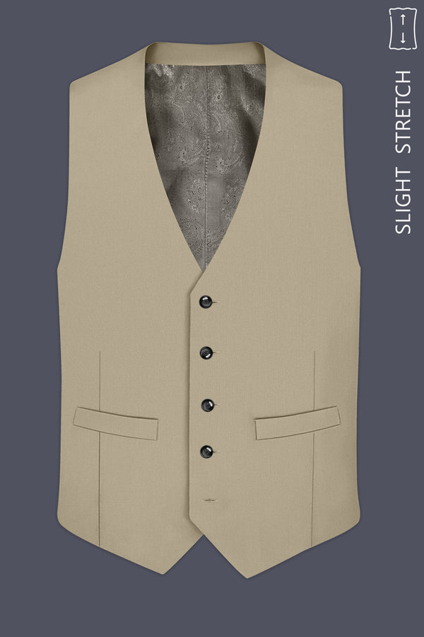 Sienna-Malta Cream Diamond Textured Wool Rich Slight Stretch Waistcoat