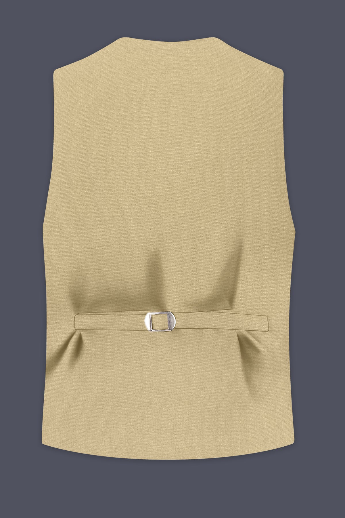Sable-Mongoose Cream Diamond Textured Wool Rich Slight Stretch Waistcoat