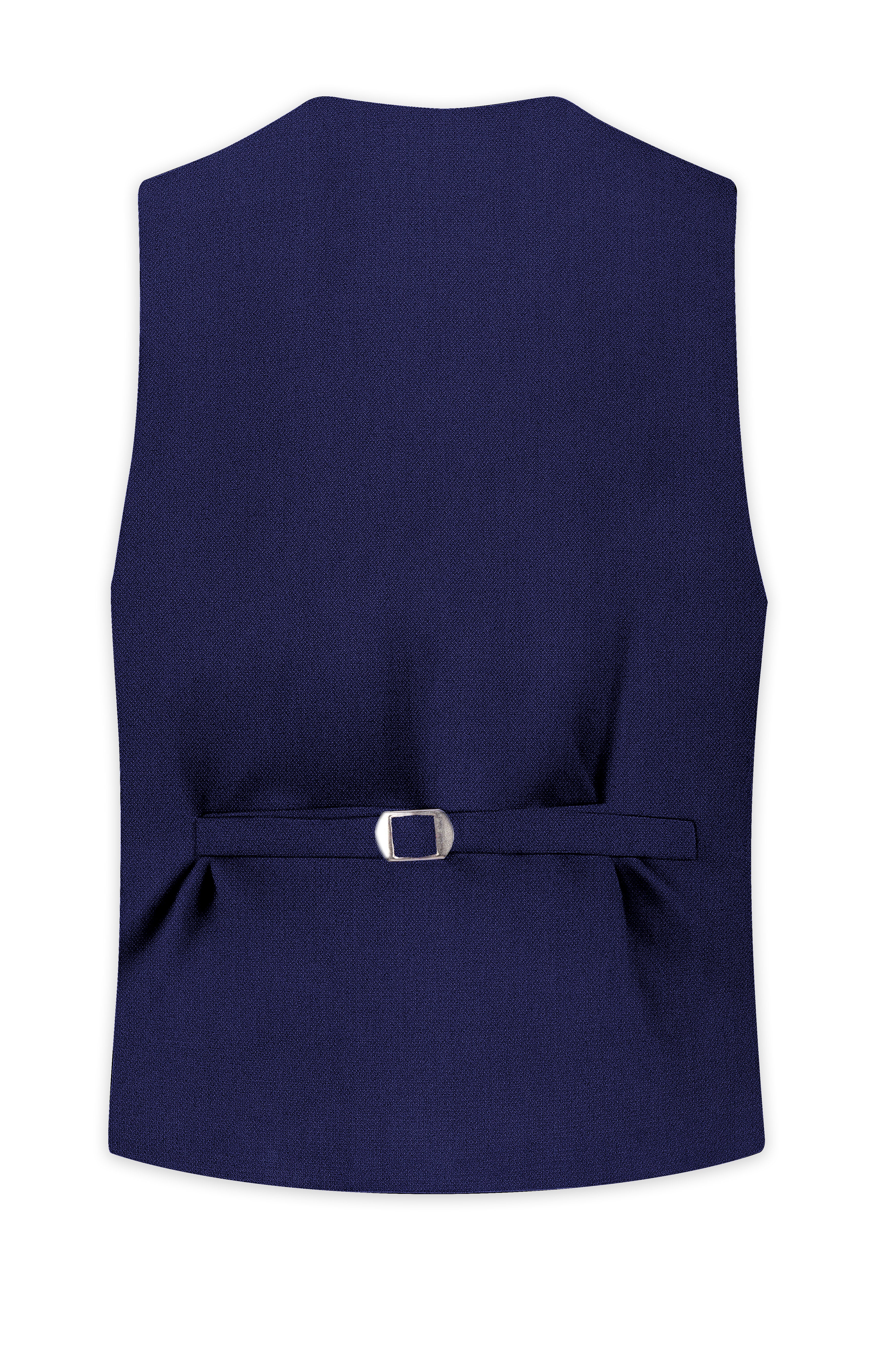 Orion-Vulcan Blue Diamond Textured Wool Rich Slight Stretch Waistcoat