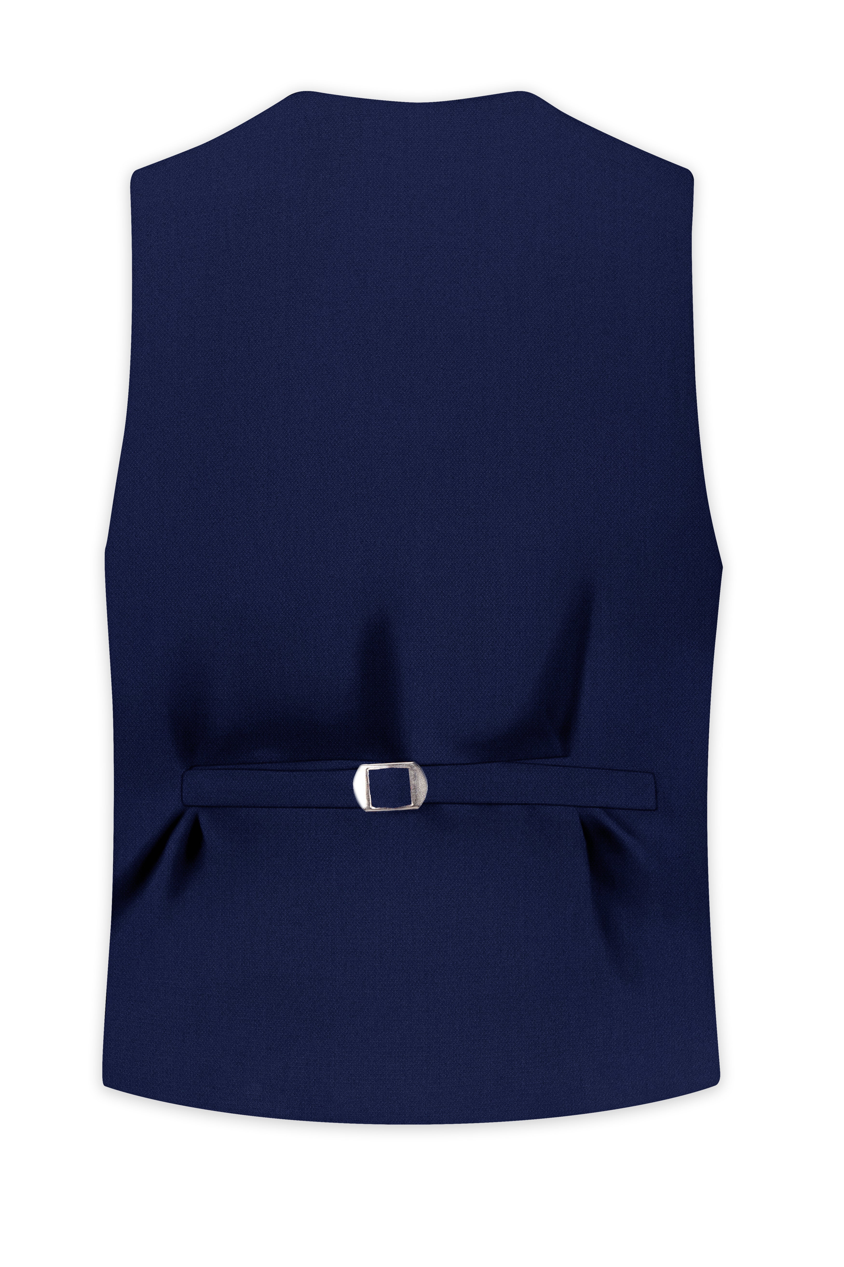 Orion-Vulcan Blue Diamond Textured Wool Rich Slight Stretch Waistcoat