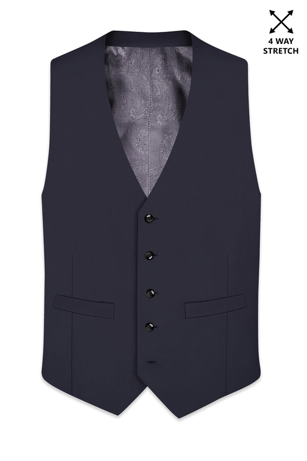 Kairo-Korean Charcoal Gray 4-Way Stretch Wrinkle-Free Fluid Drape Fabric Waistcoat