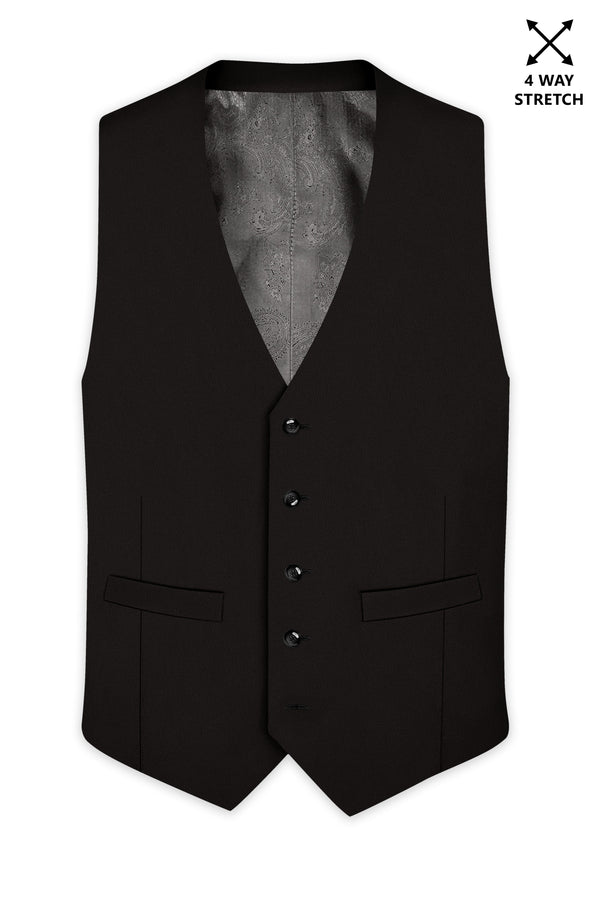 Bronze-Korean Zeus Brown 4-Way Stretch Wrinkle-Free Fluid Drape Fabric Waistcoat