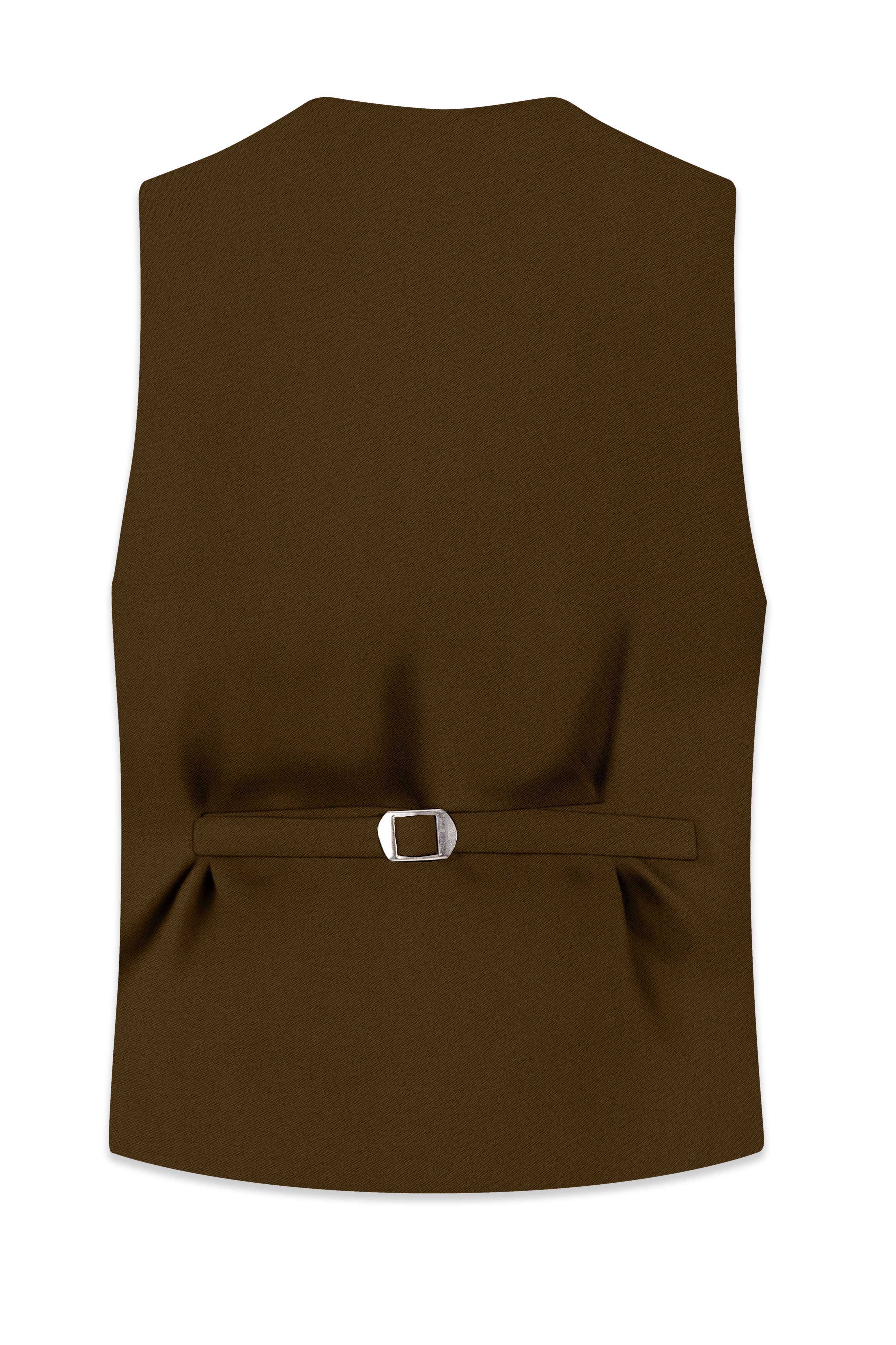 Terra-Korean Tumbleweed Brown 4-Way Stretch Wrinkle-Free Wool Rich Waistcoat