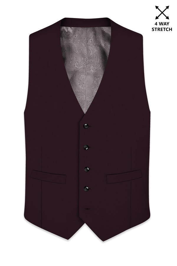 Imperio-korean Eclipse Purple 4-Way Stretch Wrinkle-Free Wool Rich Waistcoat