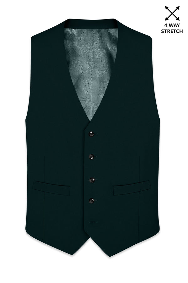 Terrain-Korean Swamp Green 4-Way Stretch Wrinkle-Free Wool Rich Waistcoat