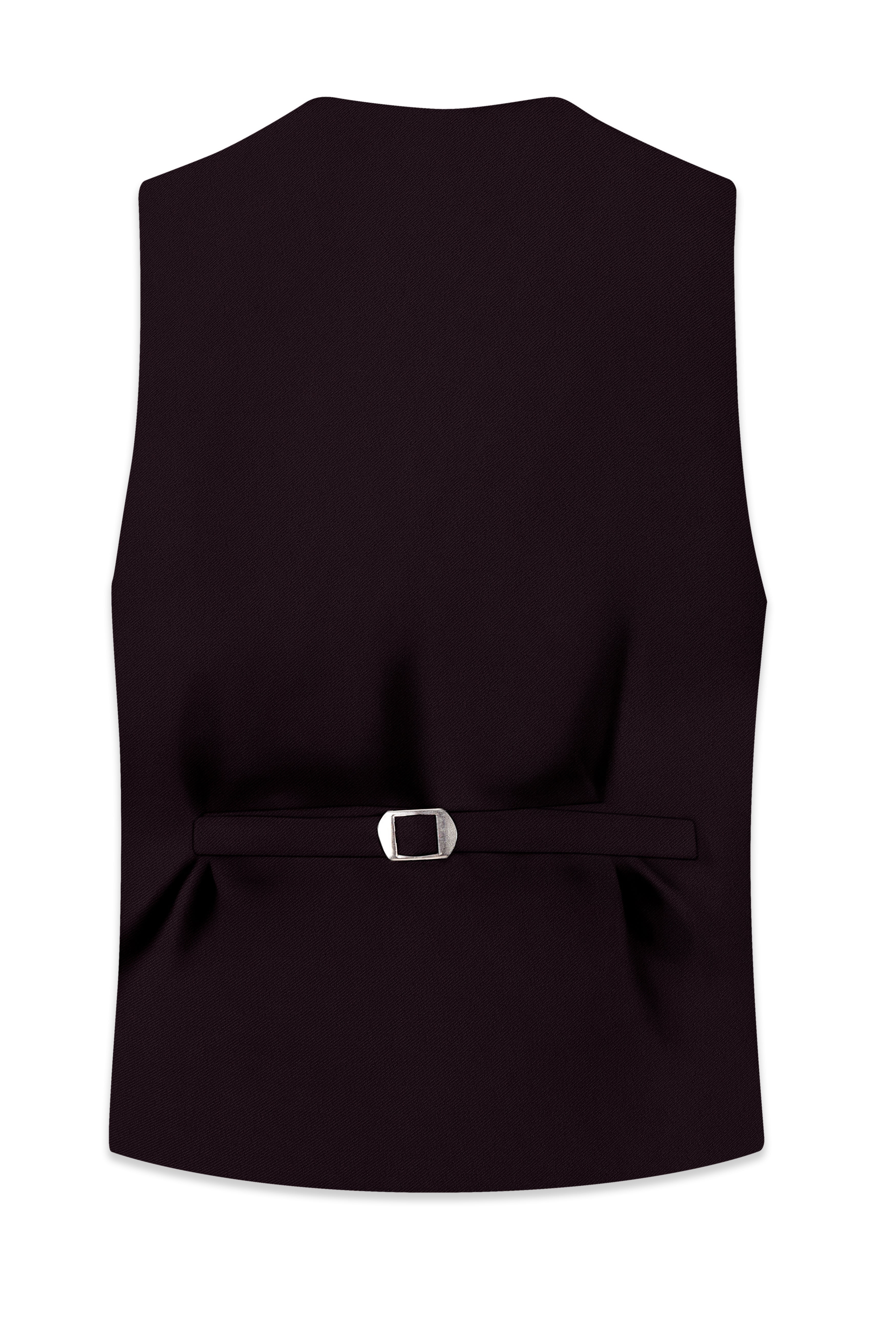 Merlot-Korean Wine Purple 4-Way Stretch Wrinkle-Free Wool Rich Waistcoat