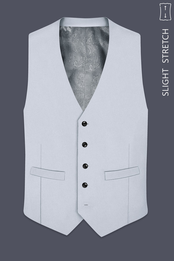 Azure-Periwinkle Gray Wool Rich Slight Stretch Waistcoat