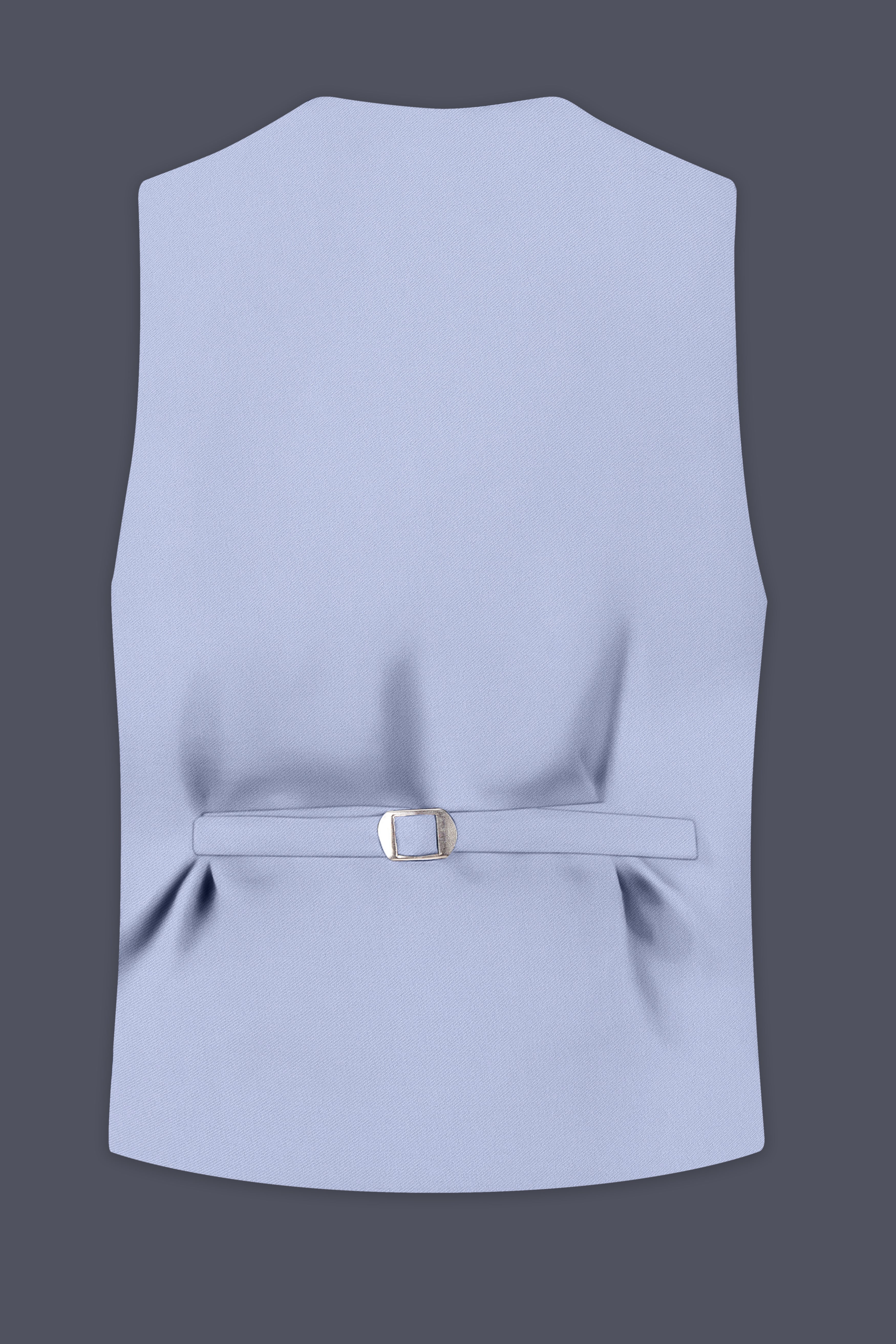 Azure-Periwinkle Blue Wool Rich Slight Stretch Waistcoat