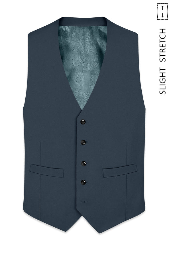 Titan-Shark Gray Wool Rich Slight Stretch Waistcoat