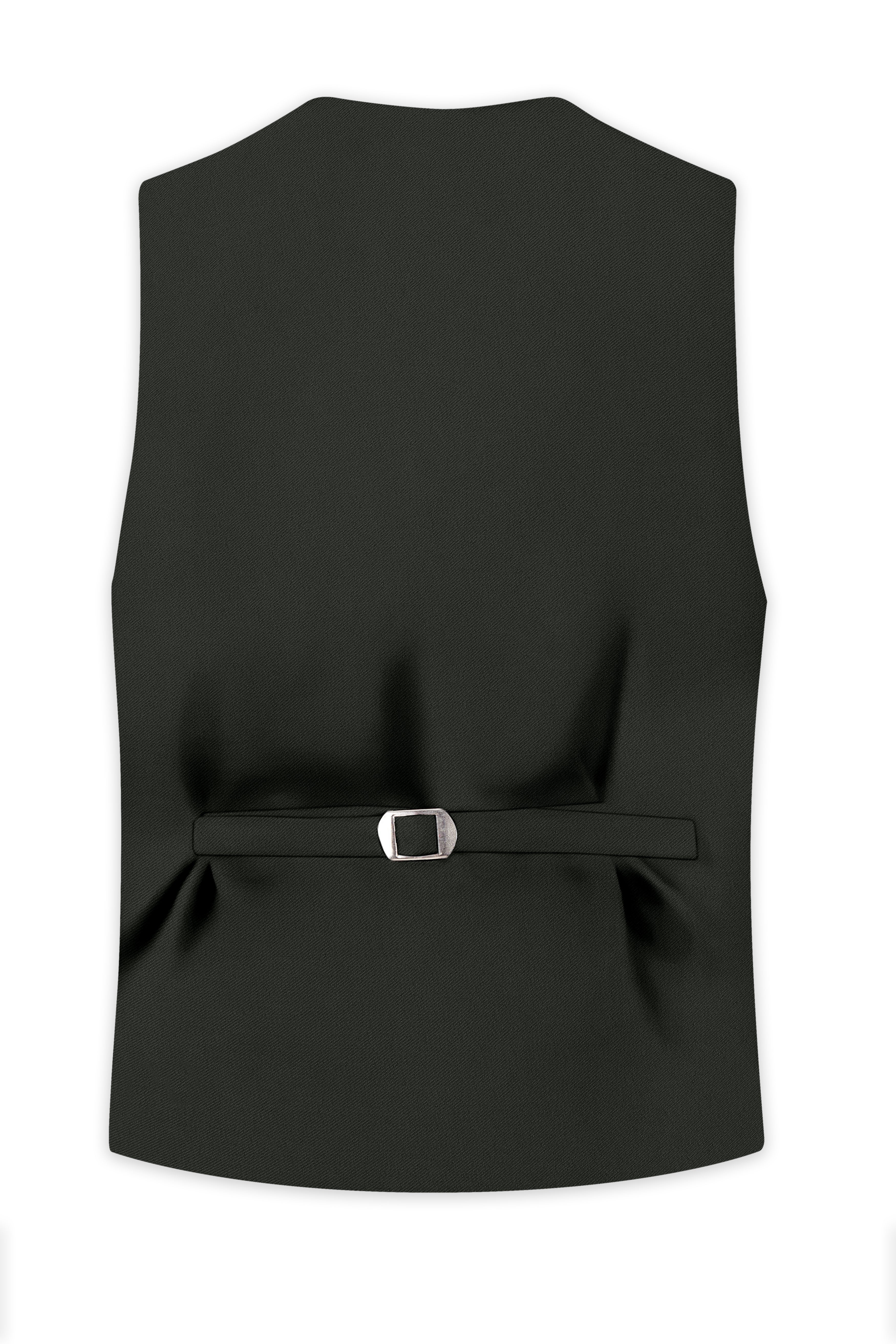 Apex-Piano Green Wool Rich Slight Stretch Waistcoat