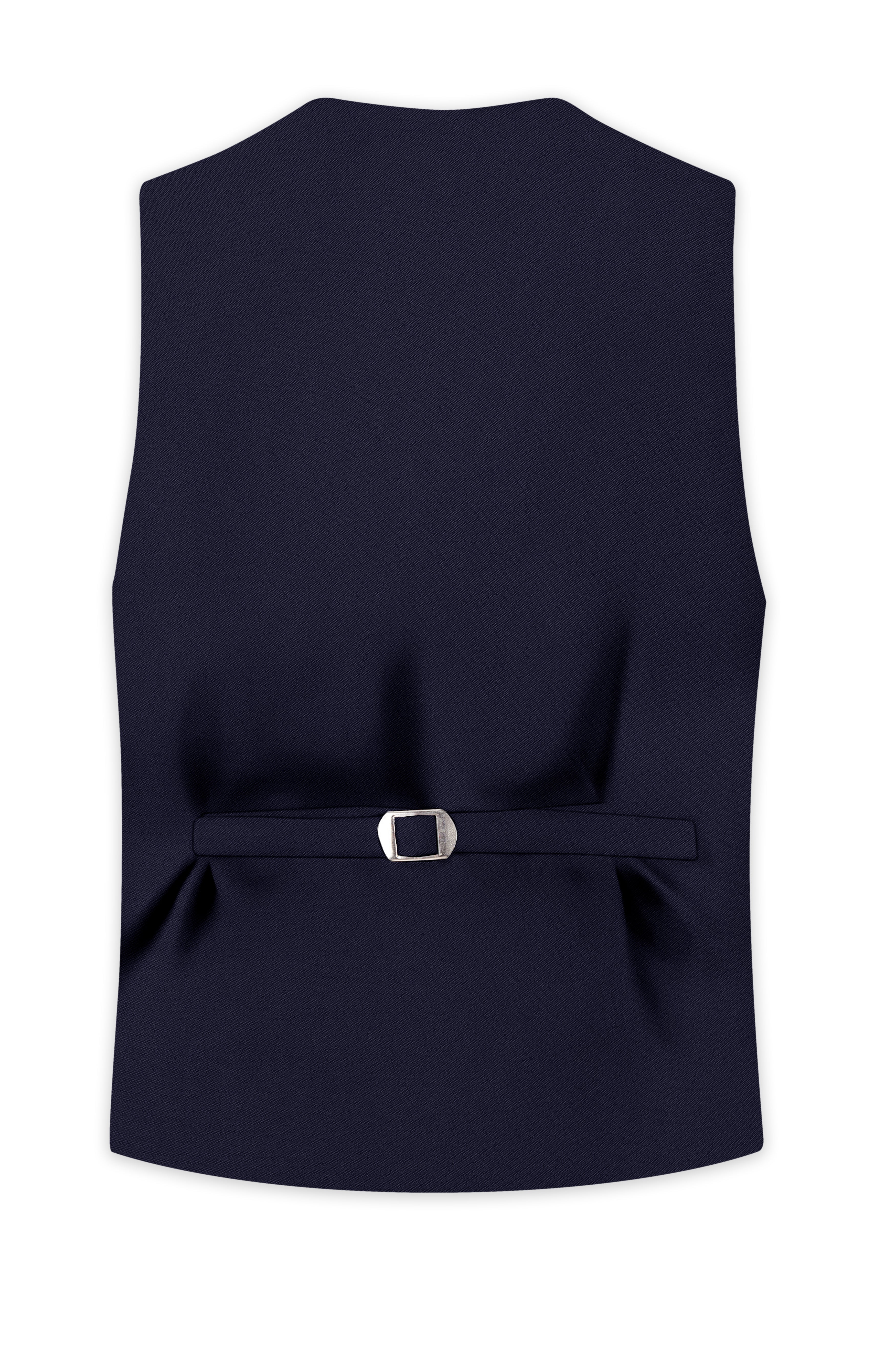 Azure-Baltic Sea Blue Wool Rich Slight Stretch Waistcoat