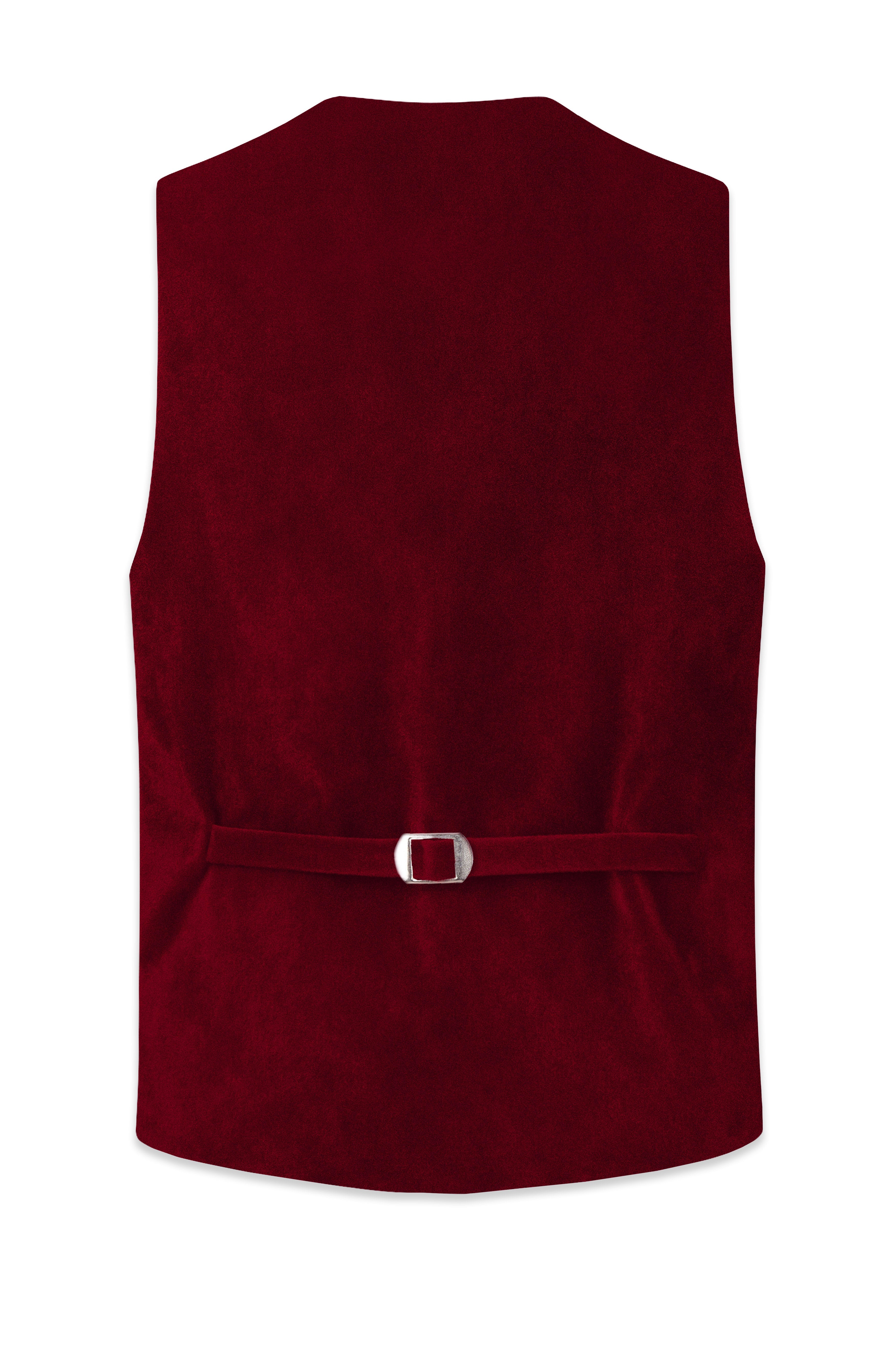 Crimsone-Temptress Red Velvet Waistcoat