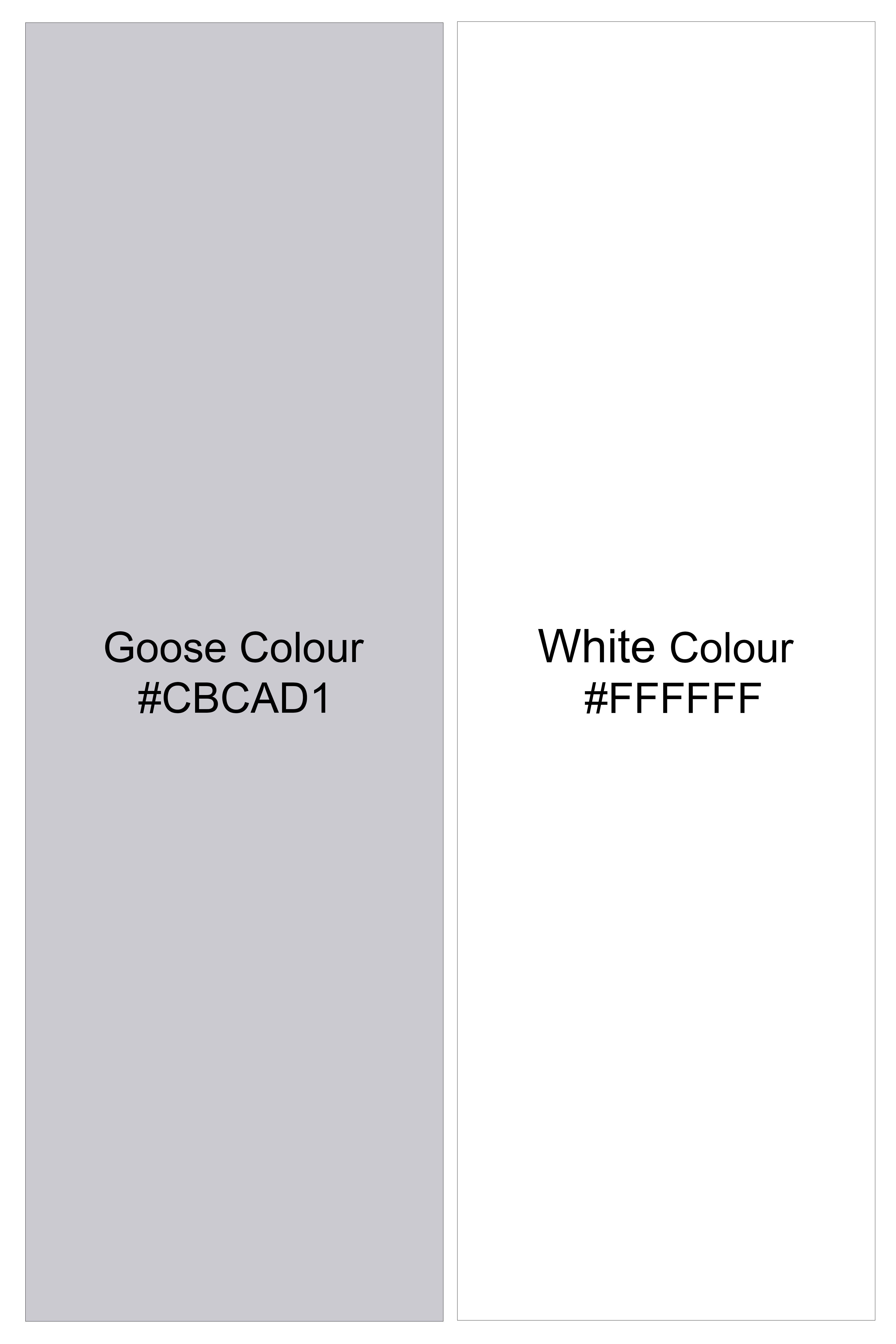 Sterlan-Goose Gray And Bright White Chalk Striped Wool Rich Slight Stretch Waistcoat