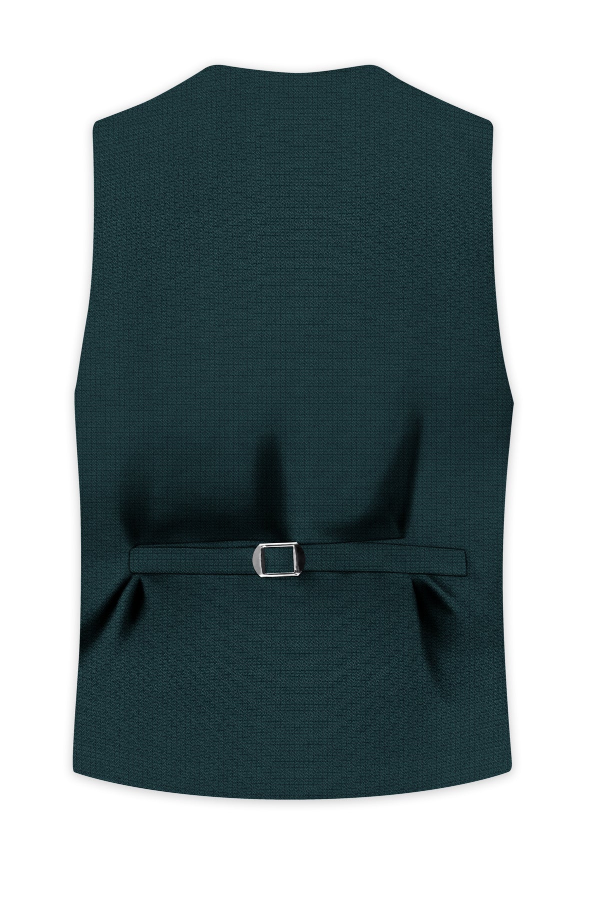 Facet-Dianne Green Diamond Textured Wool Rich Slight Stretch Waistcoat