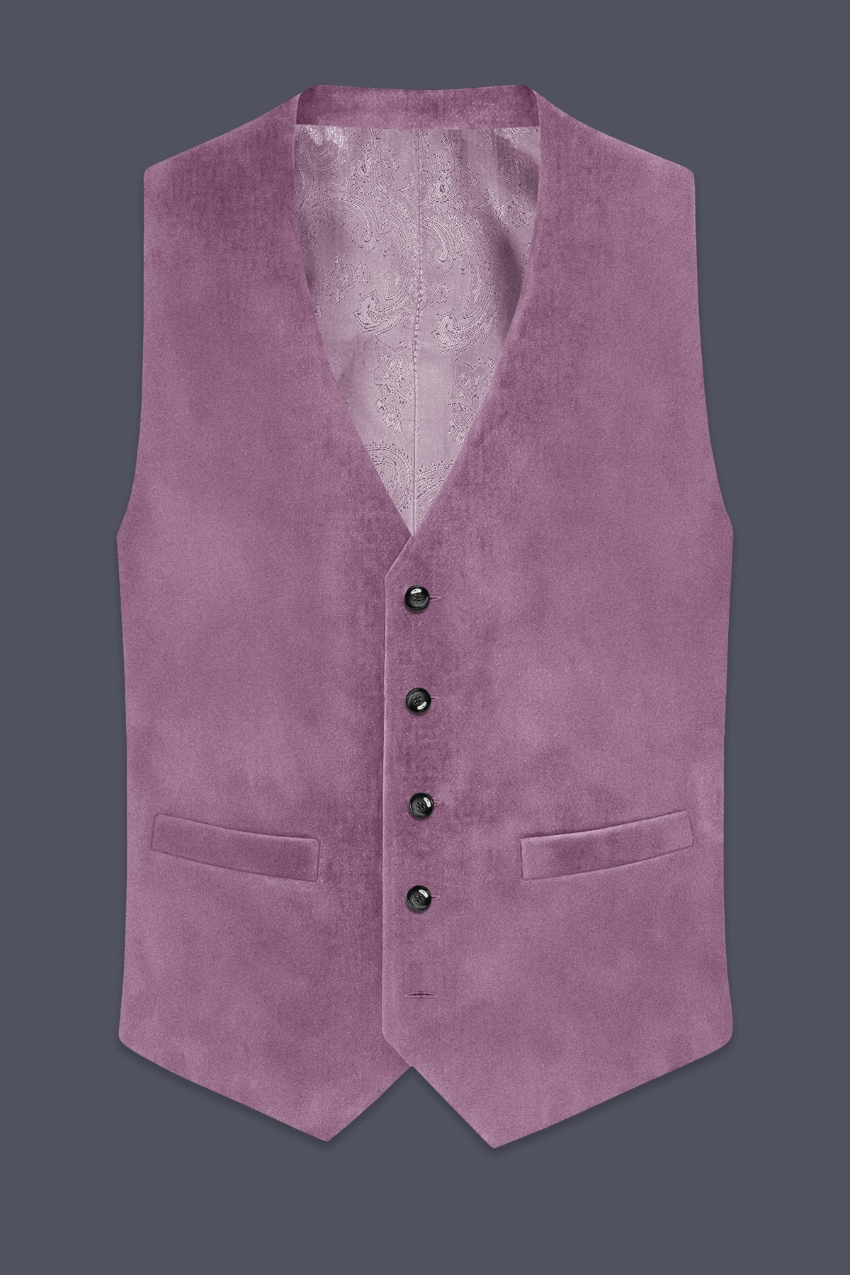 Veloura-Strikemaster Pink Velvet Waistcoat