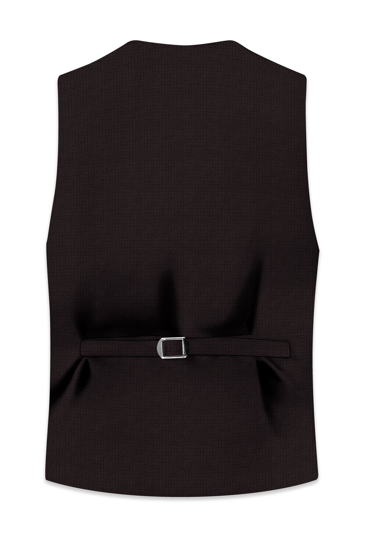 Regency-Cocoa Brown Diamond Textured Wool Rich Slight Stretch Waistcoat