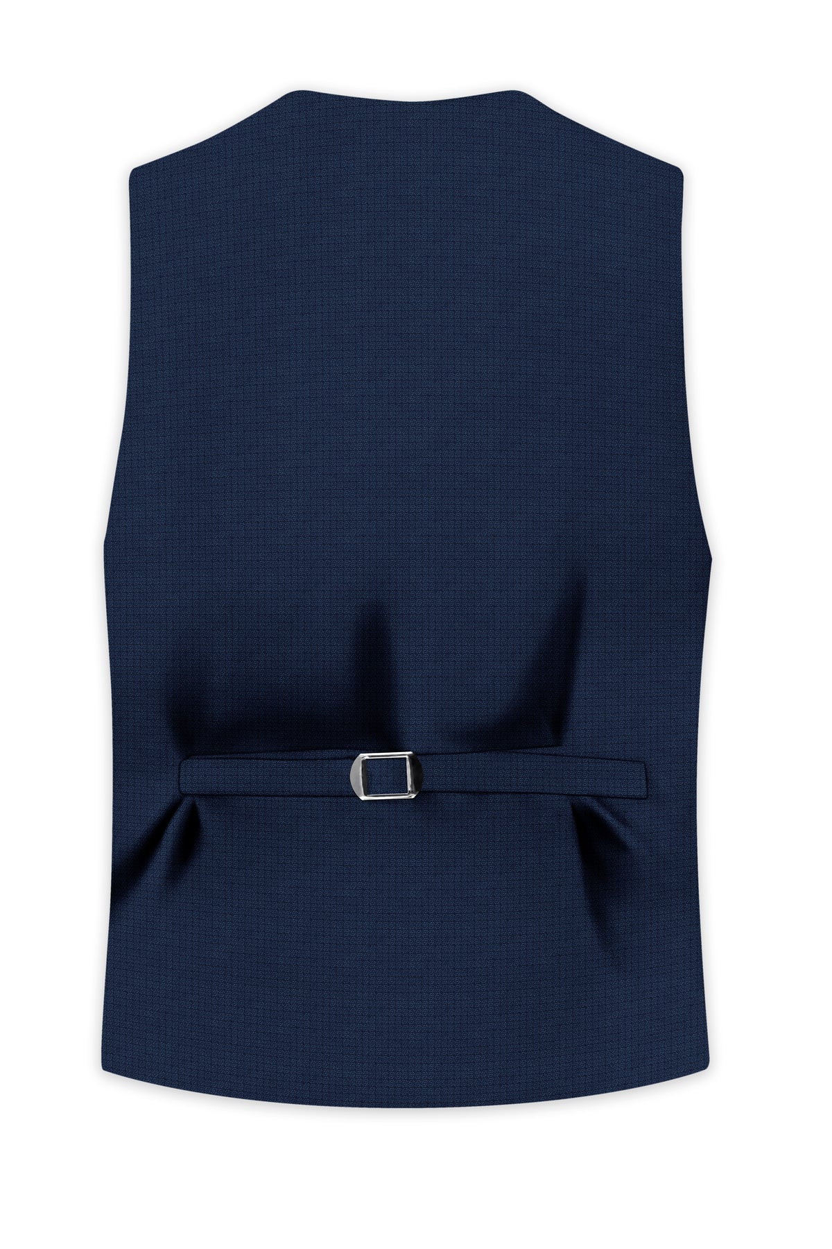 Regent-Ebony Blue Diamond Textured Wool Rich Slight Stretch Waistcoat
