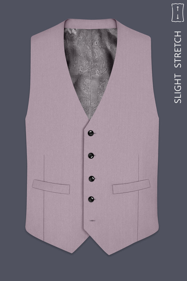 Celeste-Martini Pink Diamond Textured Wool Rich Slight Stretch Waistcoat