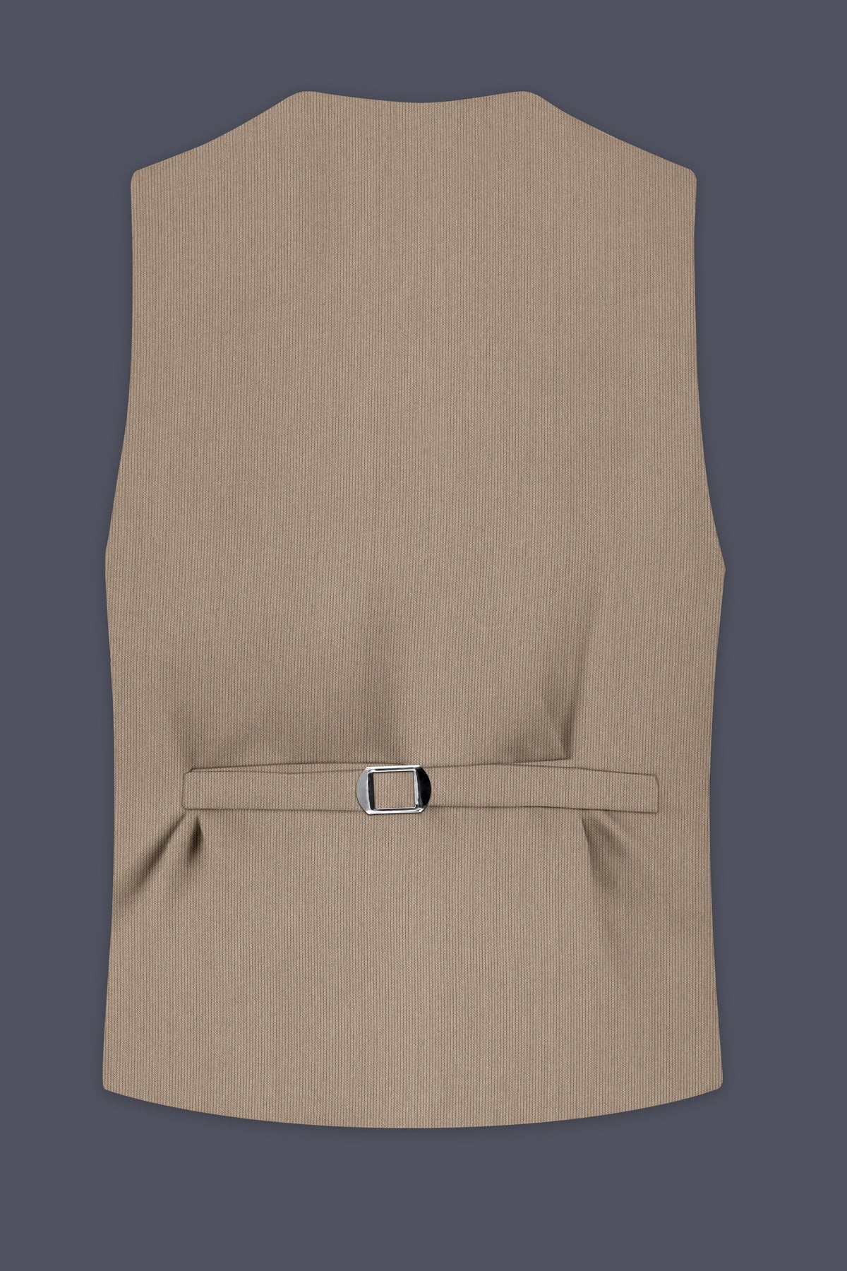 Terran-Sandrift Brown Diamond Textured Wool Rich Slight Stretch Waistcoat