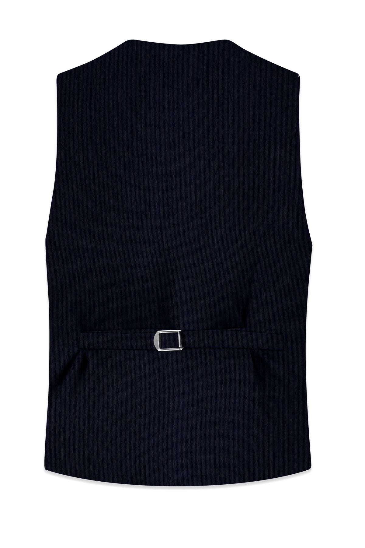 Valmont-Navy Blue Diamond Textured Wool Rich Slight Stretch Waistcoat