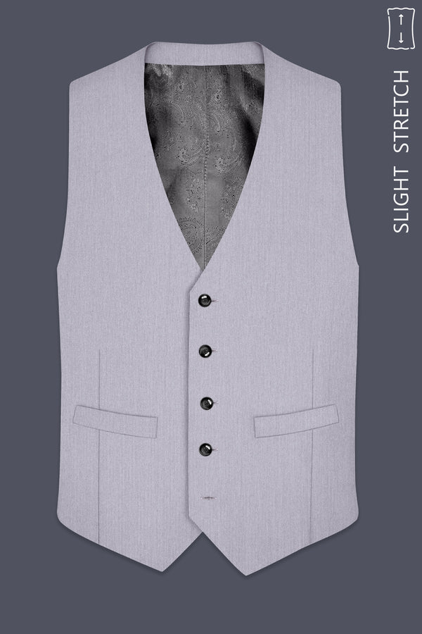 Virelli-Suva Gray Diamond Textured Wool Rich Slight Stretch Waistcoat