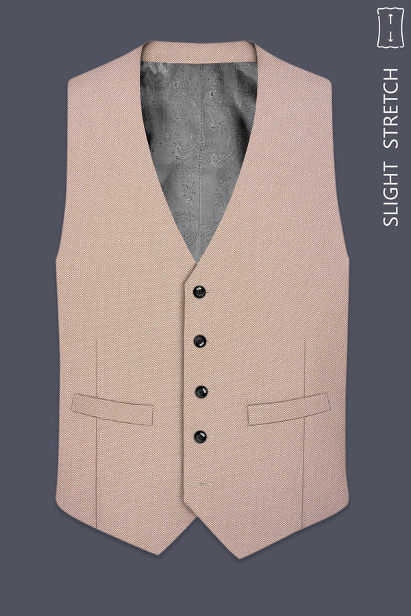 Terrano-Rodeo Brown Diamond Textured Wool Rich Slight Stretch Waistcoat