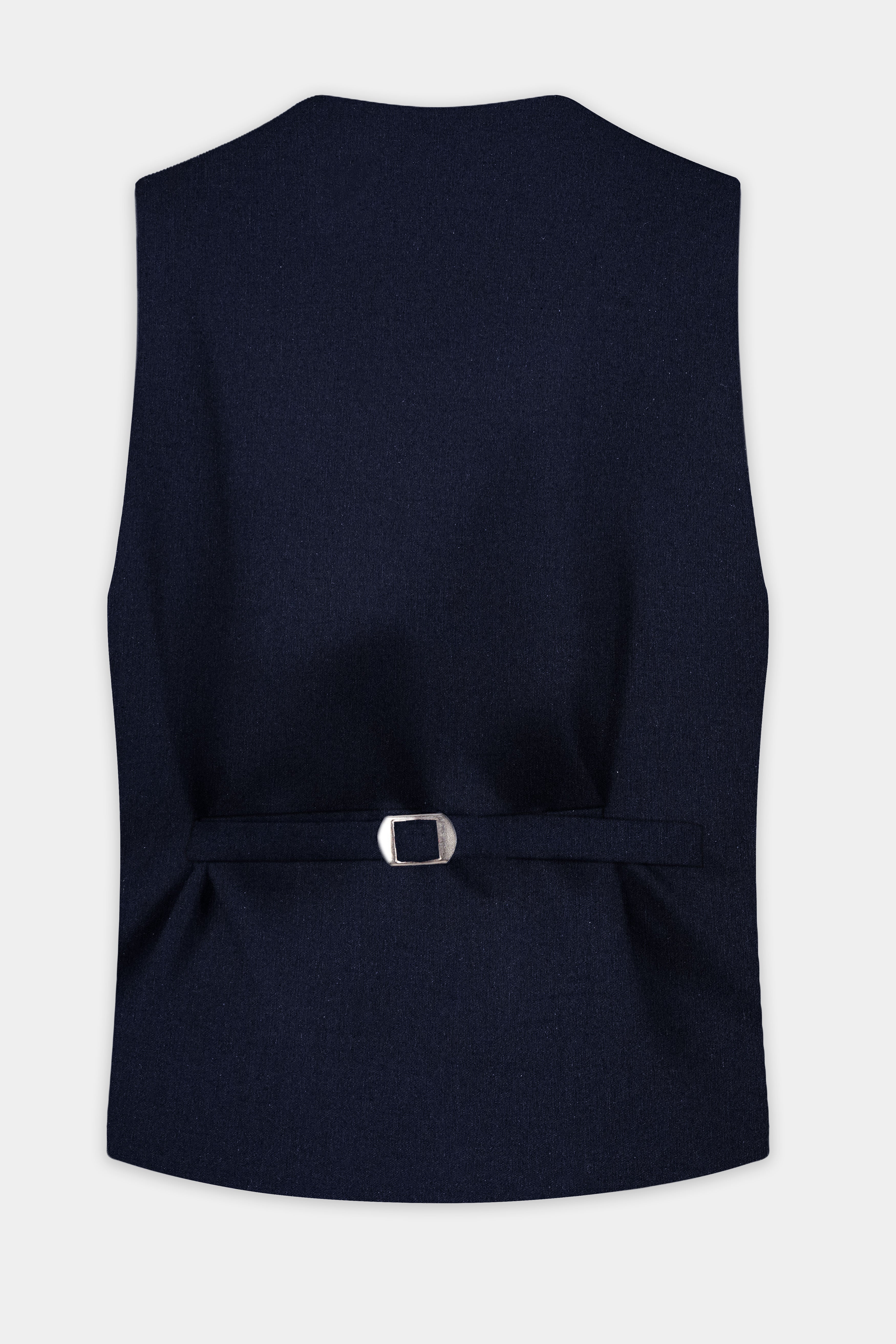 Tealish Blue Solid Cotton Waistcoat